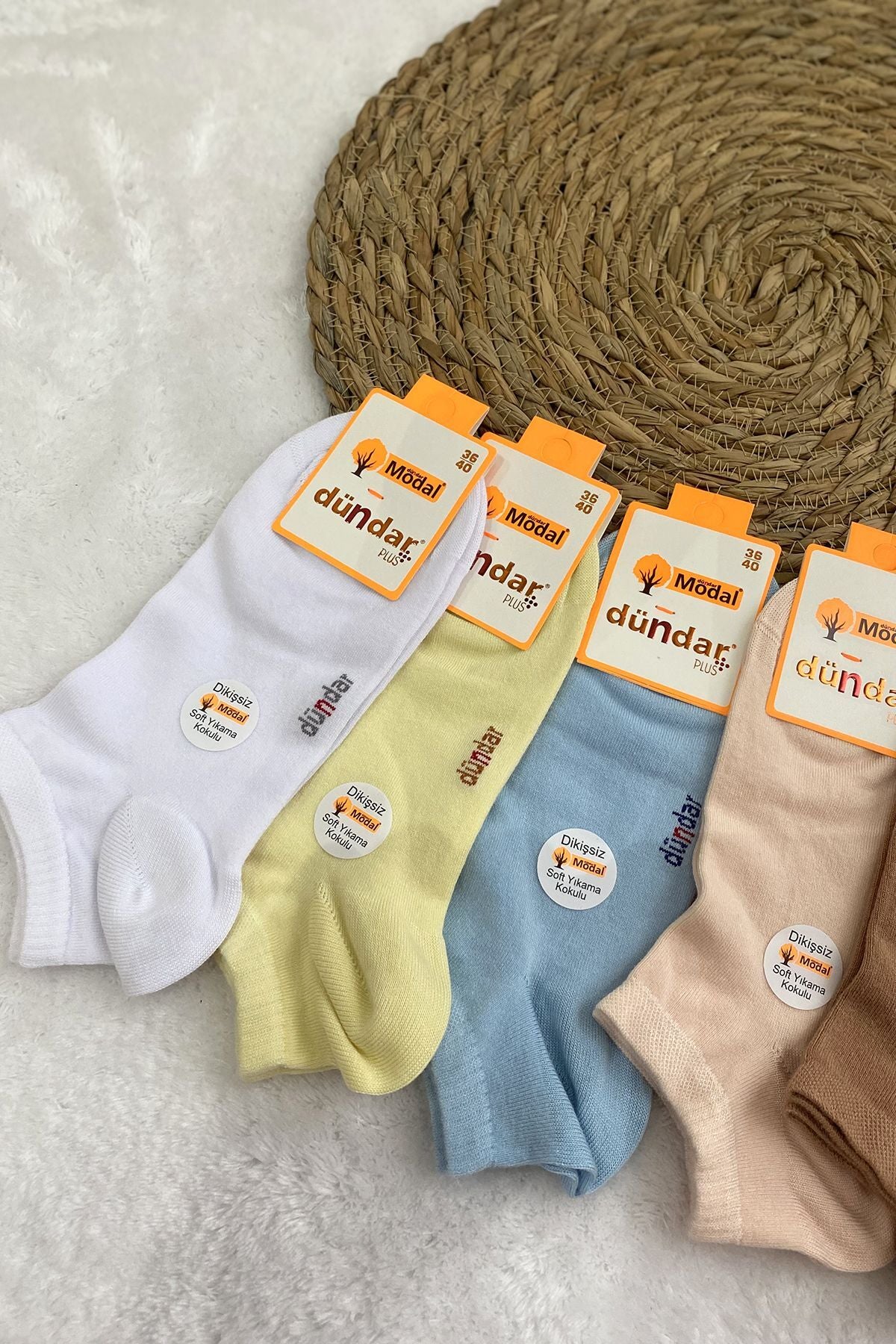 Kokulu Bambu 6'lı Patik Çorap / Koyu Renk Renk