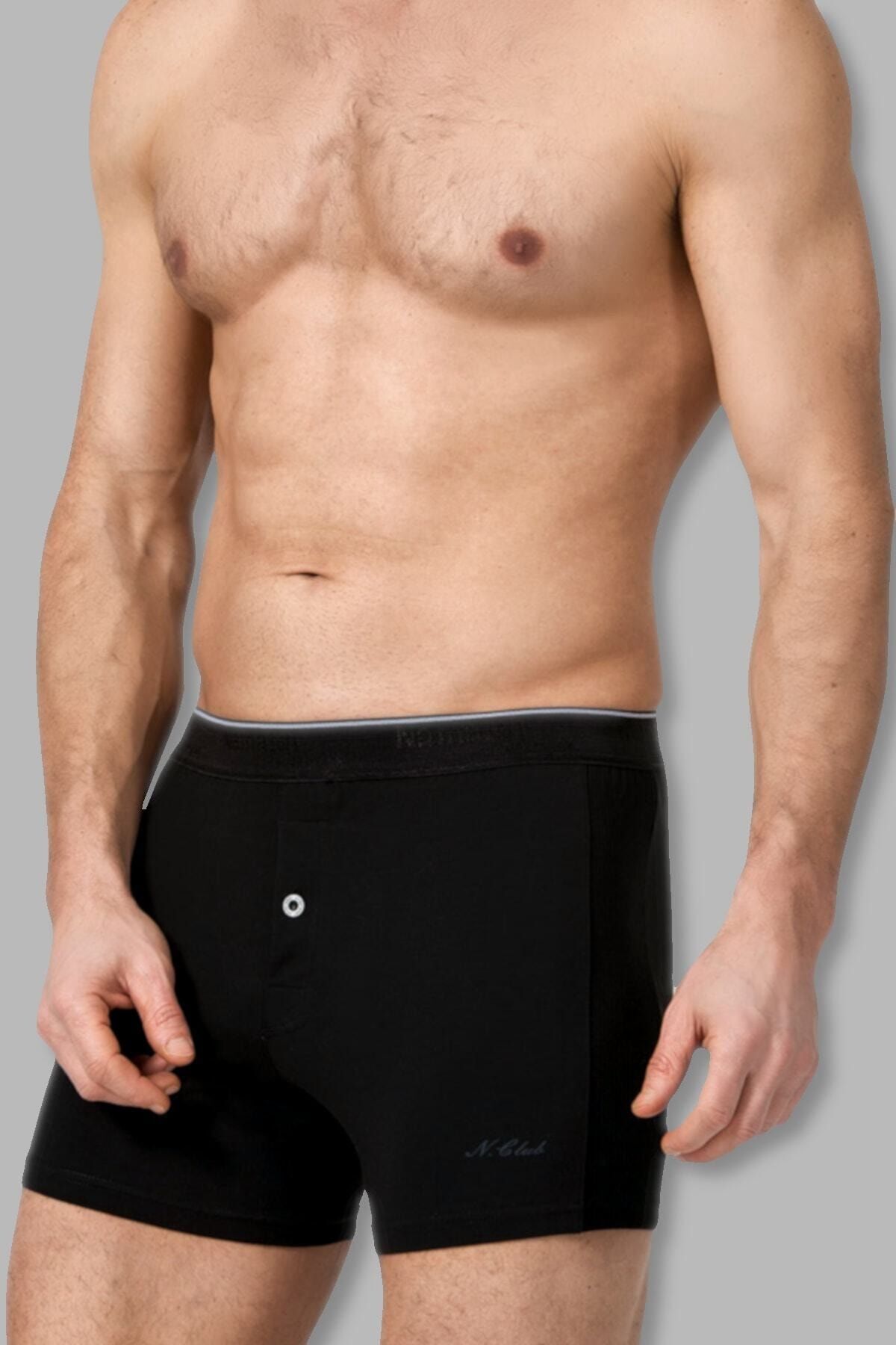 3'lü Paket Düğmeli Erkek Boxer