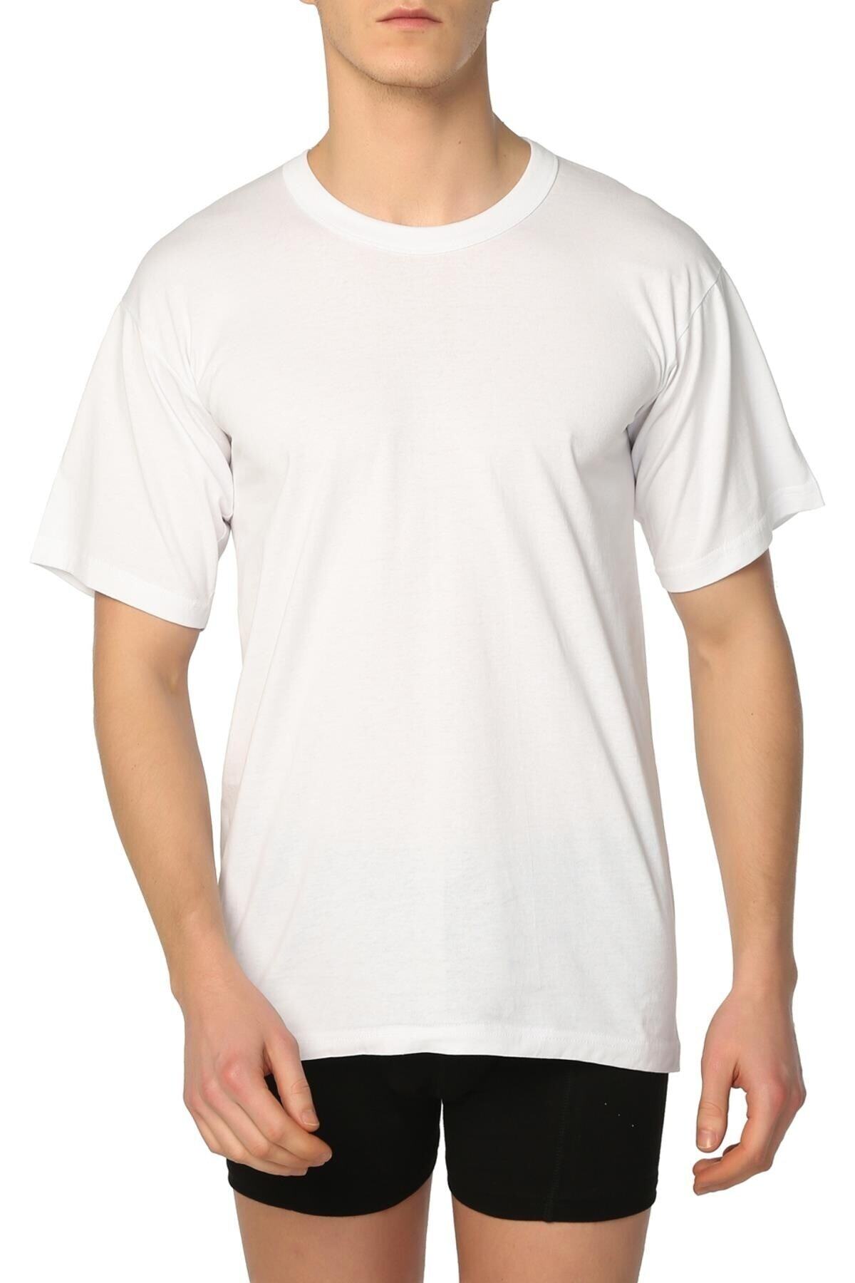 Sedef 1002 Battal Beden 5XL 6 Lı Erkek Sıfır Yaka Fanila Beyaz