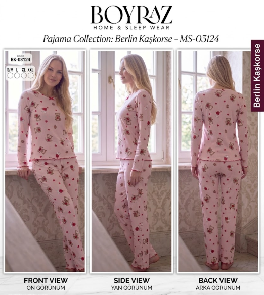 BOYRAZ BERLİN KAŞKORSE PİJAMA TAKIMI