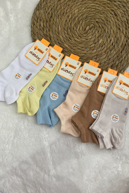 Kokulu Bambu 6'lı Patik Çorap / Koyu Renk Renk