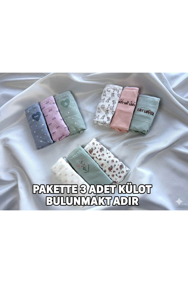 11370 Pamuklu Bikini Kadın Külot 3'lü Paket