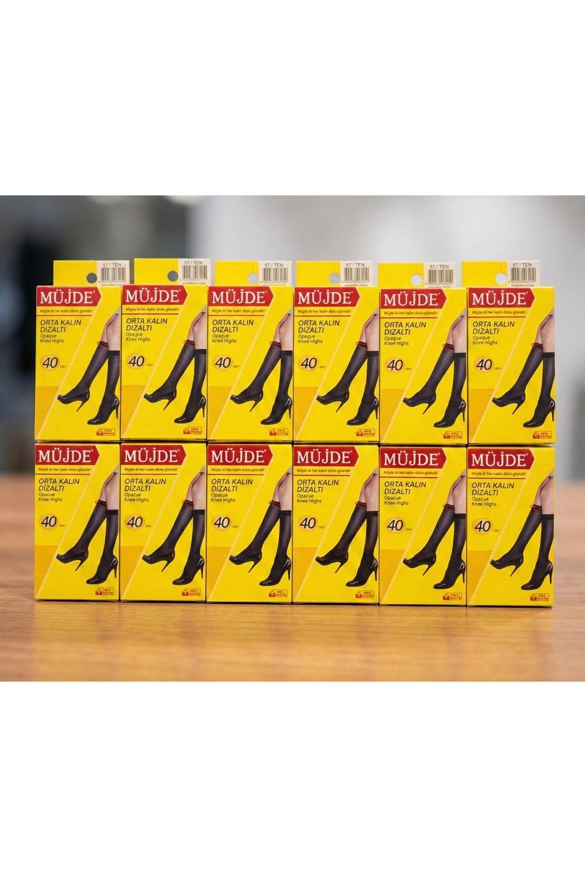Fit 40 Den Orta Kalın Diz Altı Çorap 500 / 12 Adet