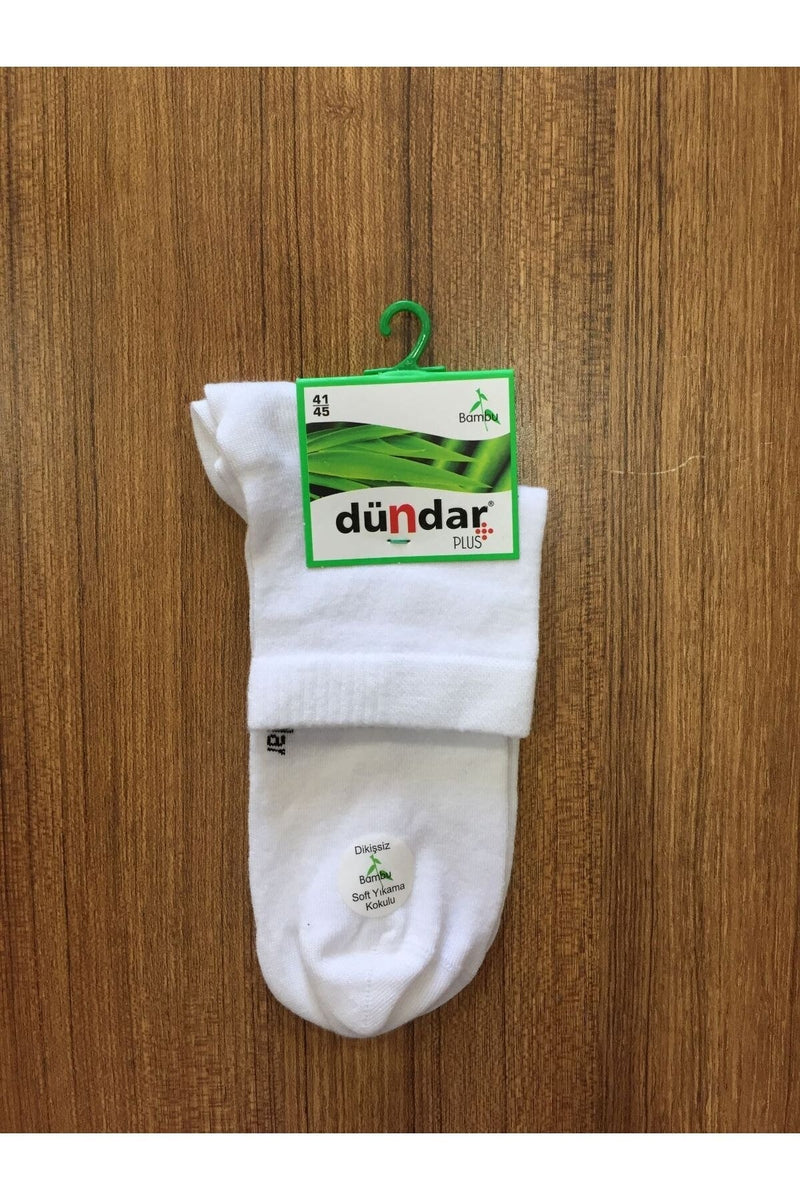 Erkek Beyaz Bambu 6'lı Dikişsiz Yarım Konç Çorap
