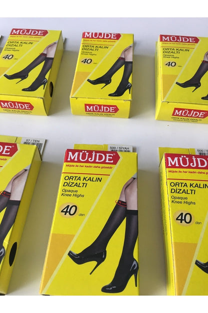 Fit 40 Den Orta Kalın Diz Altı Çorap 500 / 12 Adet