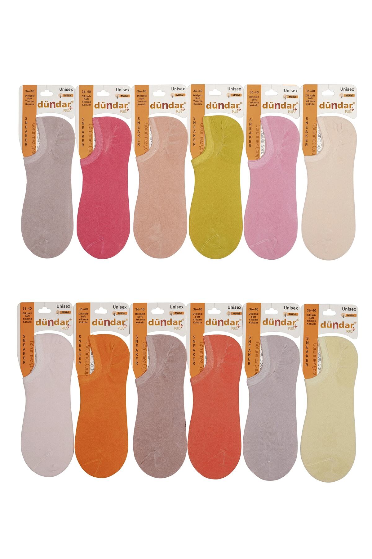 6876 Plus Modal Sneaker 6 Lı Renkli-RENKLİ