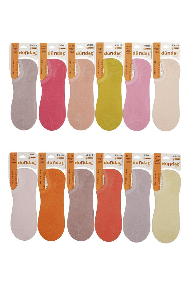 6876 Plus Modal Sneaker 6 Lı Renkli-RENKLİ