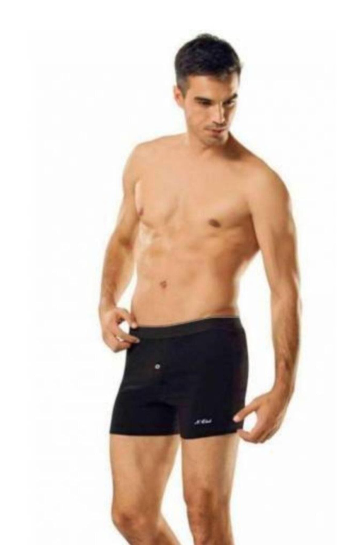Erkek Düğmeli Likralı Boxer